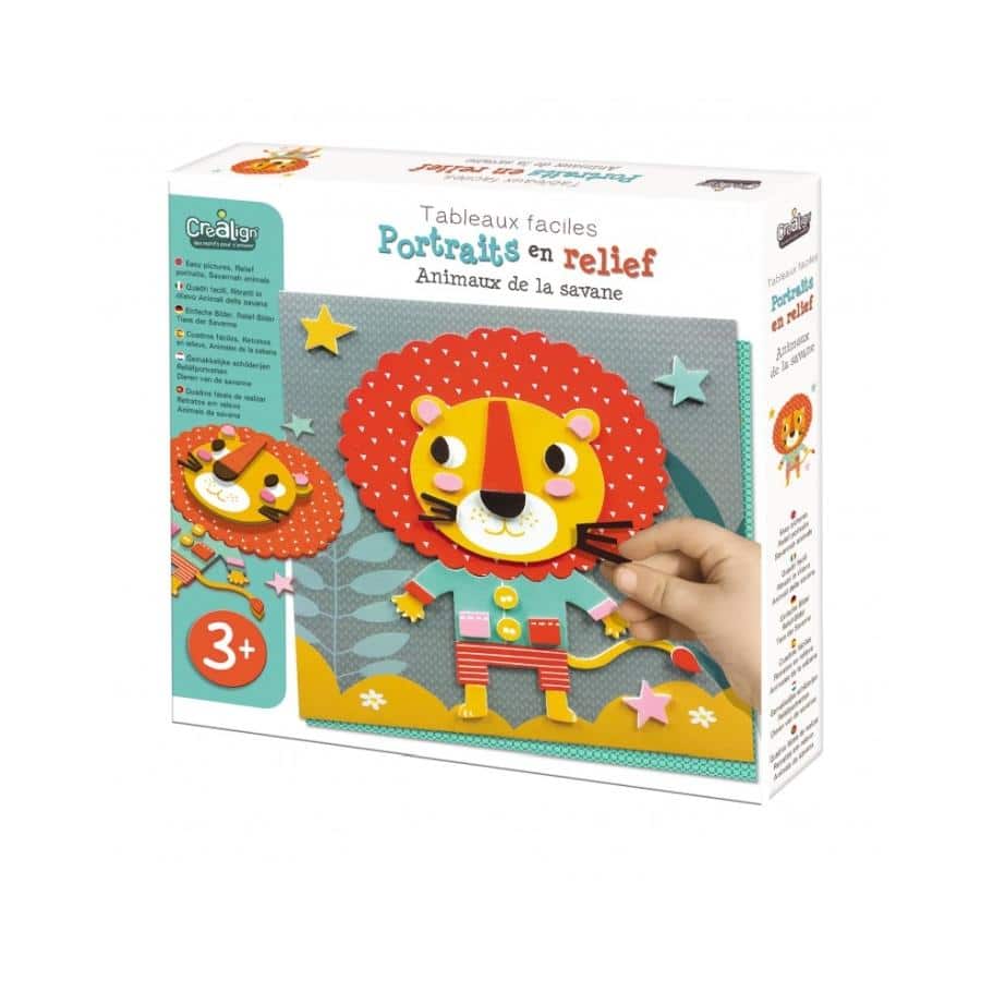 145 Crealign Reliefporträts "Savannentiere", Einfache Bilder, Reliefporträts "Savannentiere" CL145