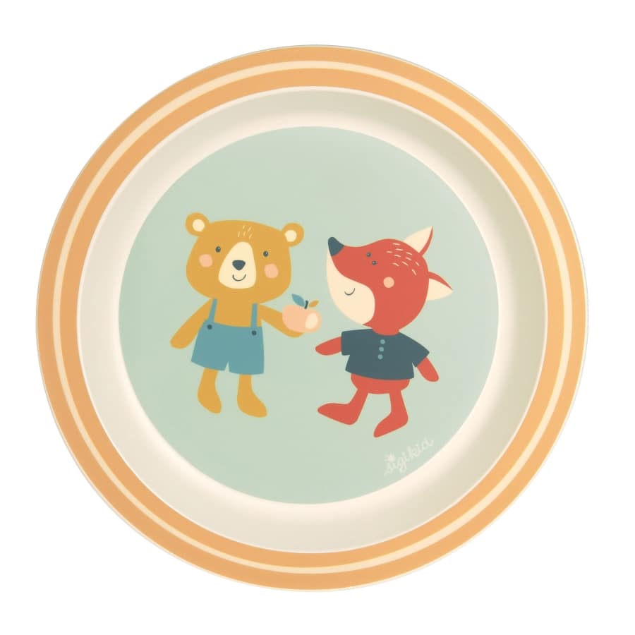 25360 Sigikid Teller Bär und Fuchs Yellow 25360